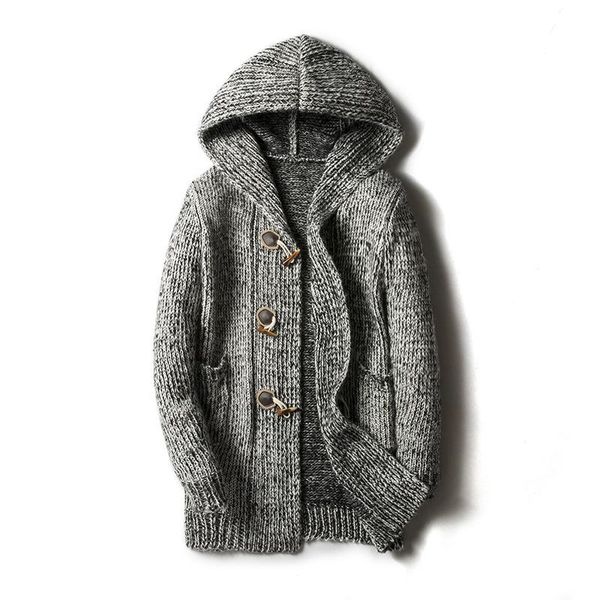 men's sweaters medium and long hooded cardigan sweater thickened ox horn buckle large casual, White;black
men's sweaters medium and long hooded cardigan sweater thickened ox horn buckle large casual, White;black