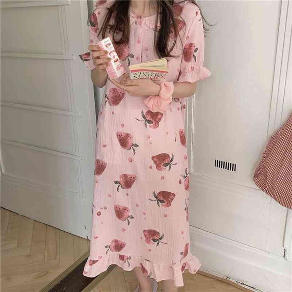women's sleepwear summer soft all match femme strawberry print princess pajamas loose comfortable home wear night hjok, Black;red
women's sleepwear summer soft all match femme strawberry print princess pajamas loose comfortable home wear night hjok, Black;red