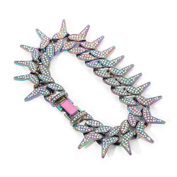 charm bracelets hip-hop spine spearhead crystal bracelet quenching color male wrist accessories gift rock street jewelry gifts iced out, Golden;silver
charm bracelets hip-hop spine spearhead crystal bracelet quenching color male wrist accessories gift rock street jewelry gifts iced out, Golden;silver