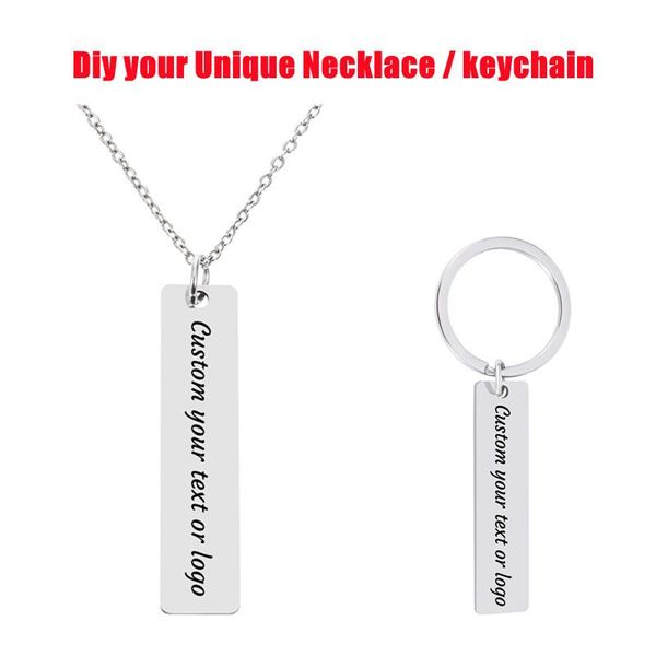 pendant necklaces personality custom diy engraved stainless steel necklace keychain fashion for men women jewelry gift, Silver
pendant necklaces personality custom diy engraved stainless steel necklace keychain fashion for men women jewelry gift, Silver