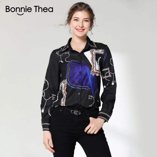 women's blouses & shirts bonnie thea black women blouse spring femme elegant print office ol ladies shirt casual summer blusa clothes, White
women's blouses & shirts bonnie thea black women blouse spring femme elegant print office ol ladies shirt casual summer blusa clothes, White