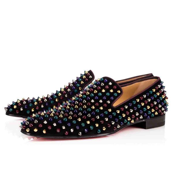 cowhide suede with spiked red bottom dress business homme shoes luxury party wedding shoes genuine leather spikes lace-up shoes, Black
cowhide suede with spiked red bottom dress business homme shoes luxury party wedding shoes genuine leather spikes lace-up shoes, Black