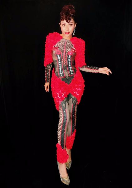 women sparkly rhinestones printing red flowers jumpsuit nightclub wedding party birthday stage wear bar models catwalk costumes, Black;red
women sparkly rhinestones printing red flowers jumpsuit nightclub wedding party birthday stage wear bar models catwalk costumes, Black;red