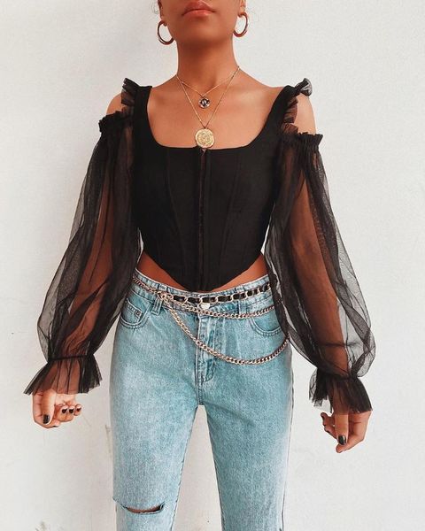 women's blouses & shirts chiffon tshirt women fashion square collar hidden breasted slim bandage backless strap short t-shirt, White
women's blouses & shirts chiffon tshirt women fashion square collar hidden breasted slim bandage backless strap short t-shirt, White