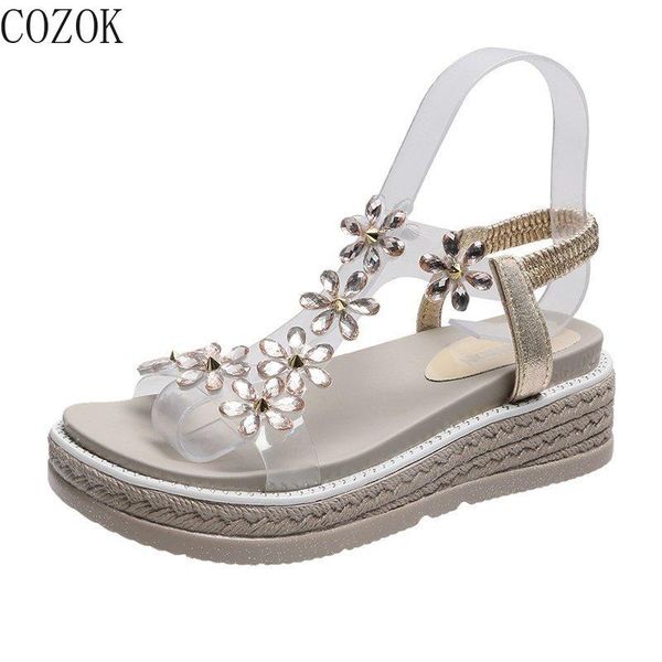 summer women's sandals sweet and transparent vamp flowers rhinestone decoration all-match small fresh women's sandals, Black
summer women's sandals sweet and transparent vamp flowers rhinestone decoration all-match small fresh women's sandals, Black