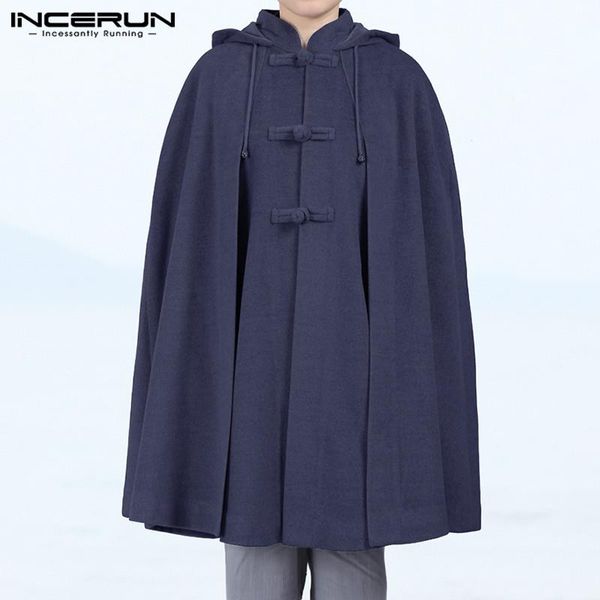men jackets hooded cape button winter coats loose 2021 solid fleece streetwear casual mens trench poncho cloak vintage sgcji, Black
men jackets hooded cape button winter coats loose 2021 solid fleece streetwear casual mens trench poncho cloak vintage sgcji, Black