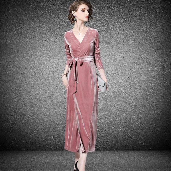 casual dresses folobe robe femme women vestidos velvet elegant vintage long sleeve slim evening party formal dress, Black;gray
casual dresses folobe robe femme women vestidos velvet elegant vintage long sleeve slim evening party formal dress, Black;gray