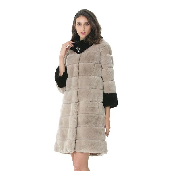 women's fur & faux real coat winter women genuine rex jacket coats natural female pockets warm thick clothes high quality, Black
women's fur & faux real coat winter women genuine rex jacket coats natural female pockets warm thick clothes high quality, Black
