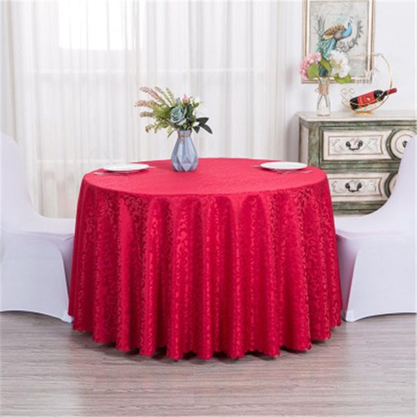 round 1.6-3.4m red wearable simple home tablecloth l wedding tablecloth restaurant round table jacquard