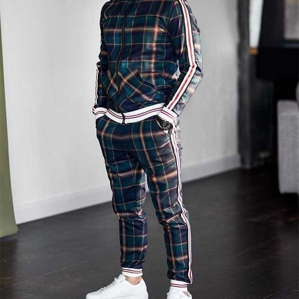 mens tracksuits colorful plaid casual zipper hoodie set autumn male sweatshirt clothes for men 201109, Gray
mens tracksuits colorful plaid casual zipper hoodie set autumn male sweatshirt clothes for men 201109, Gray