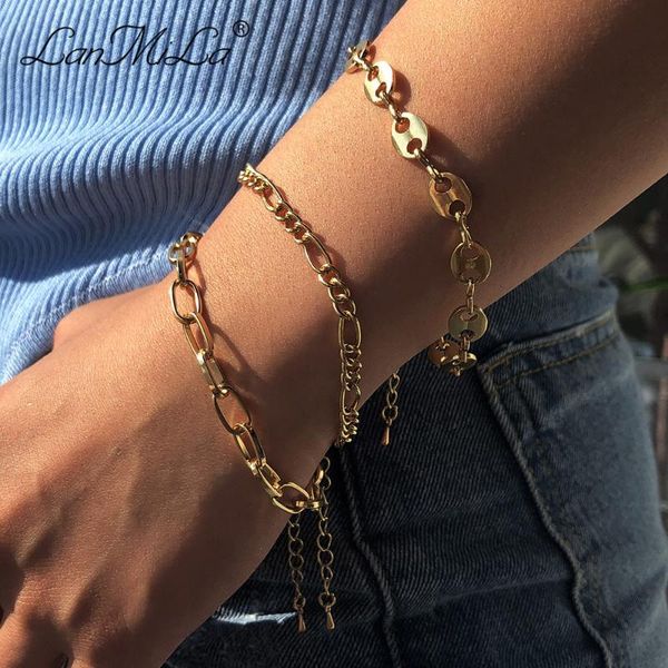 link, chain lanmila fashion 2021 figaro pig nose link bracelet set 3pcs women jewelry, Black
link, chain lanmila fashion 2021 figaro pig nose link bracelet set 3pcs women jewelry, Black