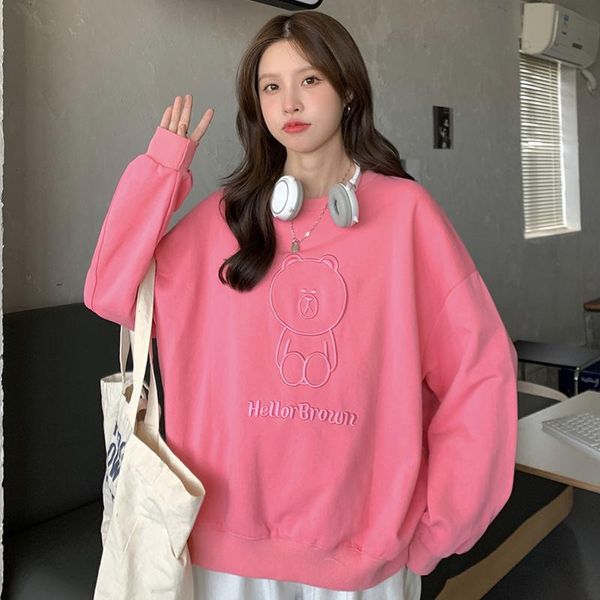 women's t-shirt real po of autumn clothing embroidered crew neck thin sweater for women, White
women's t-shirt real po of autumn clothing embroidered crew neck thin sweater for women, White