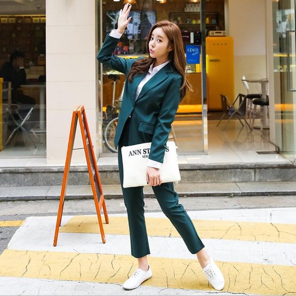 women's suits & blazers 2021 spring autumn business women 2 piece interview suit set uniform long-sleeved blazer and pencil pant office, White;black
women's suits & blazers 2021 spring autumn business women 2 piece interview suit set uniform long-sleeved blazer and pencil pant office, White;black