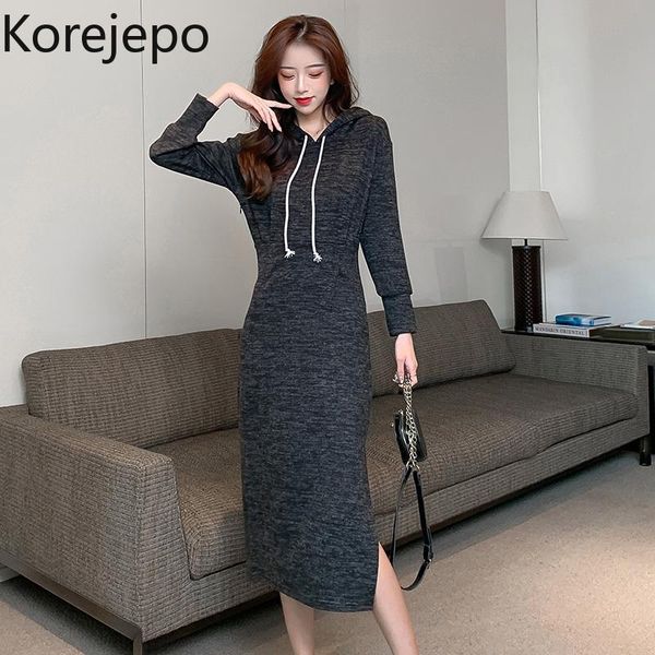 casual dresses korejepo women sweater dress 2021 spring and autumn korean style slim fashion hooded long-sleeved long female, Black;gray
casual dresses korejepo women sweater dress 2021 spring and autumn korean style slim fashion hooded long-sleeved long female, Black;gray