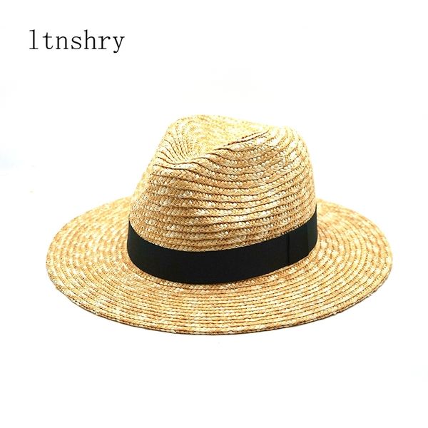 brim straw wide side jazz women summer white black ribbon tie sun hat beach cap 210311, Blue;gray
brim straw wide side jazz women summer white black ribbon tie sun hat beach cap 210311, Blue;gray