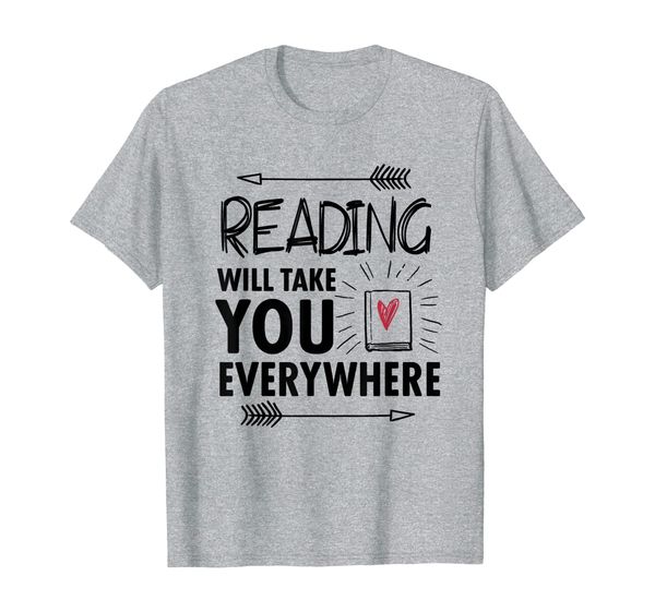 reading shirts for teachers reading will take you everywhere, White;black
reading shirts for teachers reading will take you everywhere, White;black