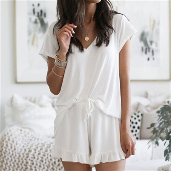 womens solid colors tracksuits fashion trend v-neck short sleeve drawstring shorts home suits summer female loose casual two piece sets, Gray
womens solid colors tracksuits fashion trend v-neck short sleeve drawstring shorts home suits summer female loose casual two piece sets, Gray