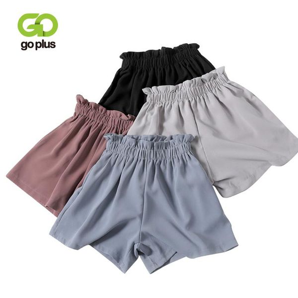 women's shorts goplus summer womens vintage high elastic waist ruffles black short pants women loose leg spodenki damskie streetwear, White;black
women's shorts goplus summer womens vintage high elastic waist ruffles black short pants women loose leg spodenki damskie streetwear, White;black
