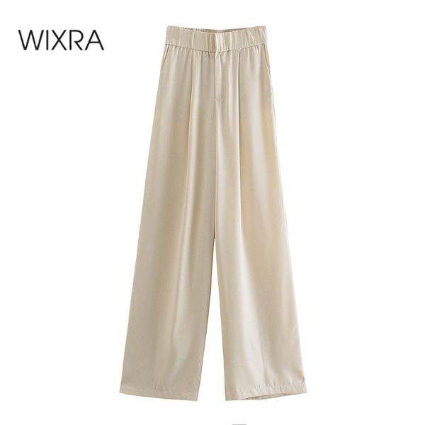 women's pants & capris wixra womens elastic waist wide leg wild straight loose 2021 spring summer high street long trousers, Black;white
women's pants & capris wixra womens elastic waist wide leg wild straight loose 2021 spring summer high street long trousers, Black;white