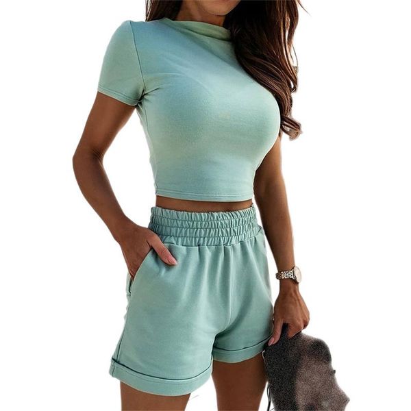 women's tracksuits 2 pcs shorts set, short sleeve crop + high waist pants suits, casual outwear cloth sets clothing, Gray
women's tracksuits 2 pcs shorts set, short sleeve crop + high waist pants suits, casual outwear cloth sets clothing, Gray