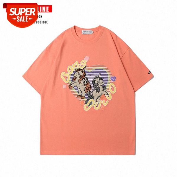 streetwear men country trend ins fun pony embroidered round neck short-sleeved t-shirt and women street loose couple casual #el2k, White;black
streetwear men country trend ins fun pony embroidered round neck short-sleeved t-shirt and women street loose couple casual #el2k, White;black