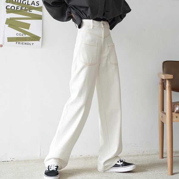 women's jeans white high waist women spring summer joggers vintage streetwear pocket straight baggy pants female traf femme trousers, Blue
women's jeans white high waist women spring summer joggers vintage streetwear pocket straight baggy pants female traf femme trousers, Blue
