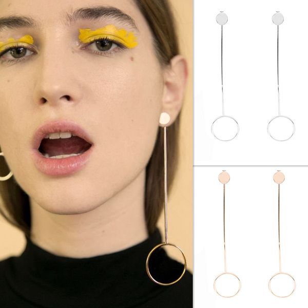 jewelry fashion personality artistic sense one word circle copper earrings b1135, Silver
jewelry fashion personality artistic sense one word circle copper earrings b1135, Silver