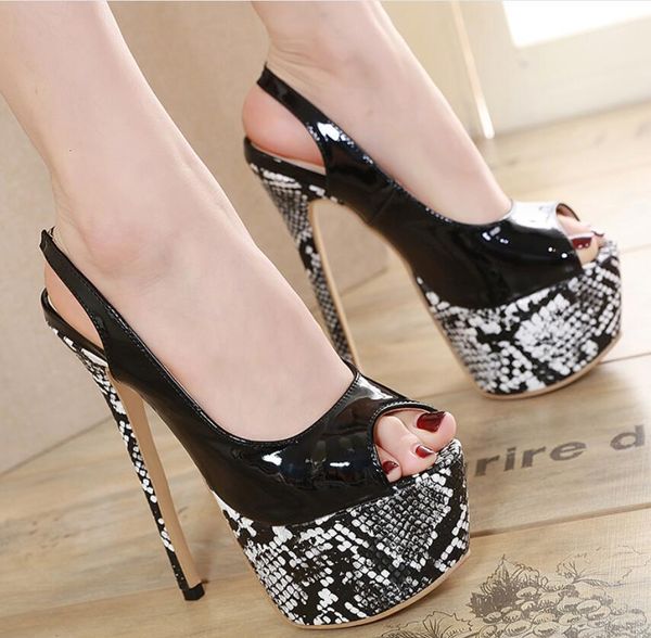 2021 new pumps peep toe super 16cm thin high heels back strap fashion patent leather party sandals shoe ju4b, Black
2021 new pumps peep toe super 16cm thin high heels back strap fashion patent leather party sandals shoe ju4b, Black
