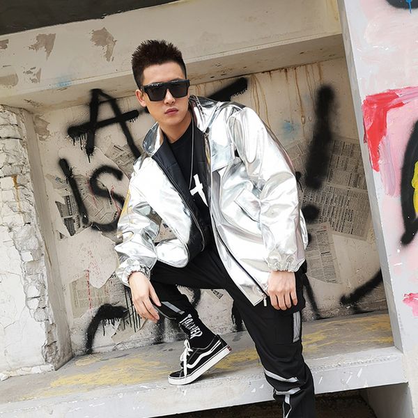 male purple silver gold pu leather motorcycle jacket mens clothing tide male singer rock hip hop dance troupe loose hoodie coat, Black;red
male purple silver gold pu leather motorcycle jacket mens clothing tide male singer rock hip hop dance troupe loose hoodie coat, Black;red