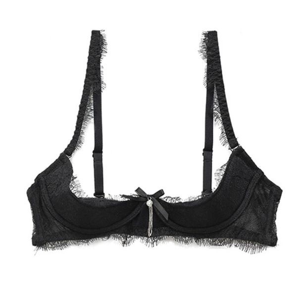 bras women's bra see through sheer lace lingerie adjustable straps push up underwire nightclub open cups top, Red;black
bras women's bra see through sheer lace lingerie adjustable straps push up underwire nightclub open cups top, Red;black