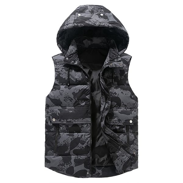 men's winter vest plus size 5xl hat detachable waistcoat camouflage sleeveless jackets warm parkas unloading coat for men 210925, Black;white
men's winter vest plus size 5xl hat detachable waistcoat camouflage sleeveless jackets warm parkas unloading coat for men 210925, Black;white