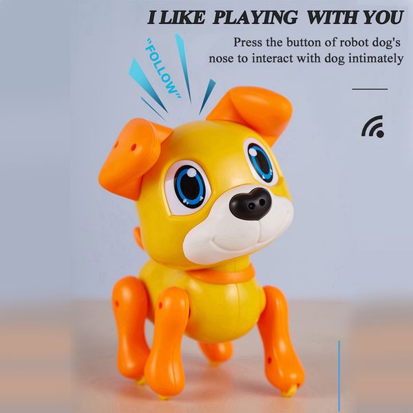 electronic robot dog toy with gesture sensing lights and puppy sounds intelligent playiing music smart robot gift for kids boys
electronic robot dog toy with gesture sensing lights and puppy sounds intelligent playiing music smart robot gift for kids boys