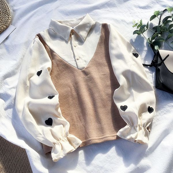hwlzltzht spring new women's blouse patchwork fashion fake two korean blouses woman japanese loosse women shirts 210225, White
hwlzltzht spring new women's blouse patchwork fashion fake two korean blouses woman japanese loosse women shirts 210225, White
