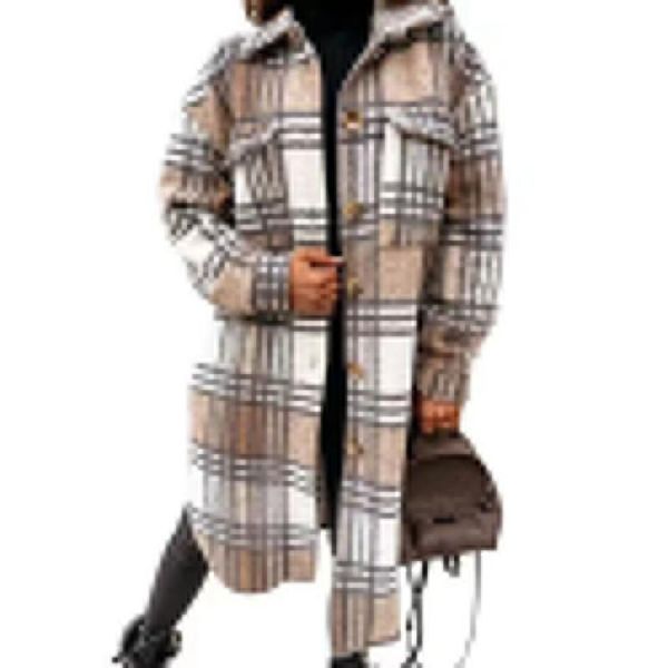 women's wool & blends 2021 western style autumn winter long sleeve buttons lapel lattice overcoat women fashion casual loose woolen coa, Black
women's wool & blends 2021 western style autumn winter long sleeve buttons lapel lattice overcoat women fashion casual loose woolen coa, Black