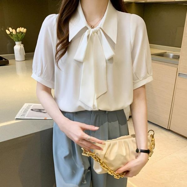 women's blouses & shirts 2021 summer shirt simple solid color short-sleeved chiffon harajuku style basic em*, White
women's blouses & shirts 2021 summer shirt simple solid color short-sleeved chiffon harajuku style basic em*, White