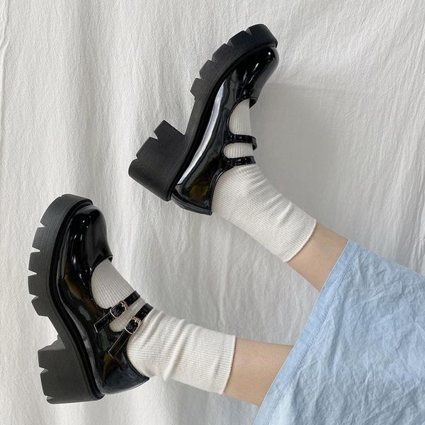 dress shoes korean japanese high heels retro platform women small leather 2021 spring models mary sweat, Black
dress shoes korean japanese high heels retro platform women small leather 2021 spring models mary sweat, Black