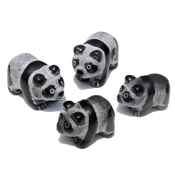 decorative objects & figurines 1 pcs natural black obsidian crystal stone panda animal
decorative objects & figurines 1 pcs natural black obsidian crystal stone panda animal