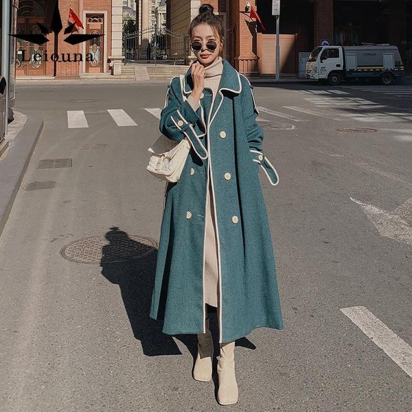 women's wool & blends plus long loose 2021 fashion winter woolen coat thick lapel double-breasted cashmere ladies warm quality jackets, Black
women's wool & blends plus long loose 2021 fashion winter woolen coat thick lapel double-breasted cashmere ladies warm quality jackets, Black