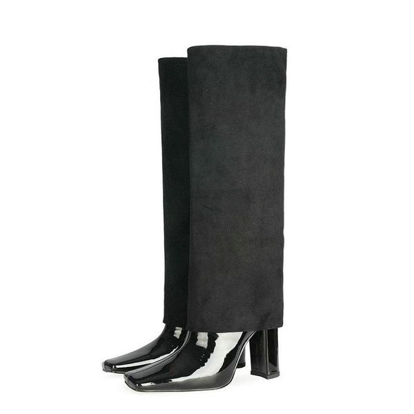 boots women retro square toe dress fashion splicing patent leather knee high lady heel autumn winter shoes, Black
boots women retro square toe dress fashion splicing patent leather knee high lady heel autumn winter shoes, Black
