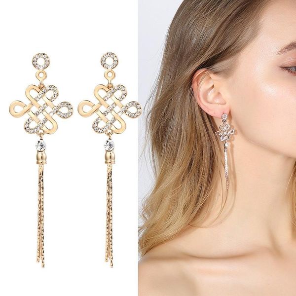 clip-on & screw back vintage rhinestone chinese knot earrings long tassel on ear clips non pierced without holes for women gifts, Silver
clip-on & screw back vintage rhinestone chinese knot earrings long tassel on ear clips non pierced without holes for women gifts, Silver