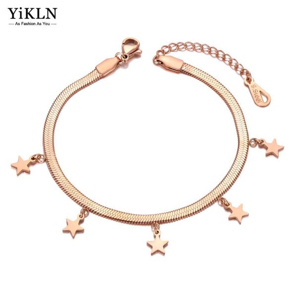 link, chain yikln bohemia party titanium stainless steel snake bracelets fashion 5pcs star charm jewelry for women girls yb21006, Black
link, chain yikln bohemia party titanium stainless steel snake bracelets fashion 5pcs star charm jewelry for women girls yb21006, Black