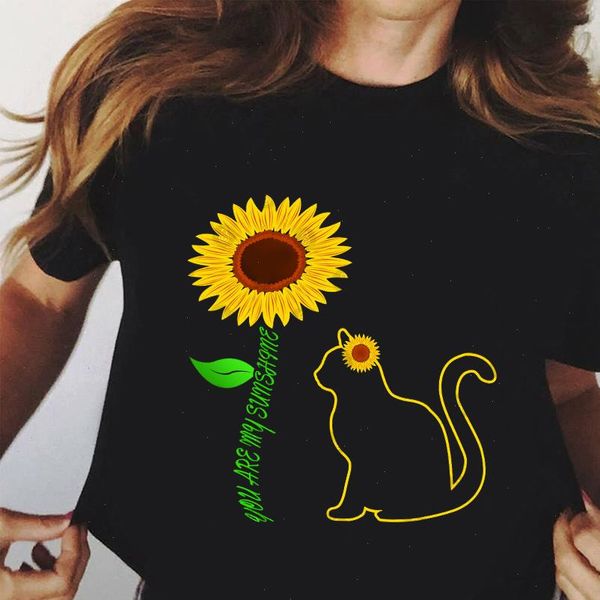 femme t shirt sunflower and cat print summer women t shirts harajuku female t shirt o neck tees summer clothes for women, White
femme t shirt sunflower and cat print summer women t shirts harajuku female t shirt o neck tees summer clothes for women, White