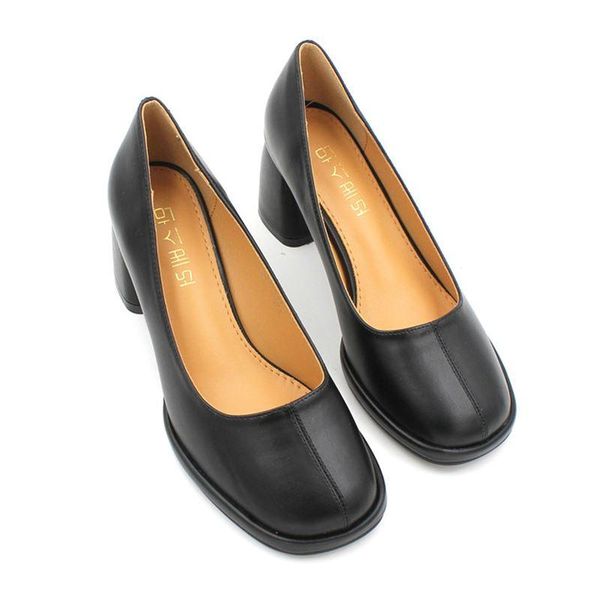 dress shoes european and american style simple wild thick heels solid color work single shallow mouth women's, Black
dress shoes european and american style simple wild thick heels solid color work single shallow mouth women's, Black