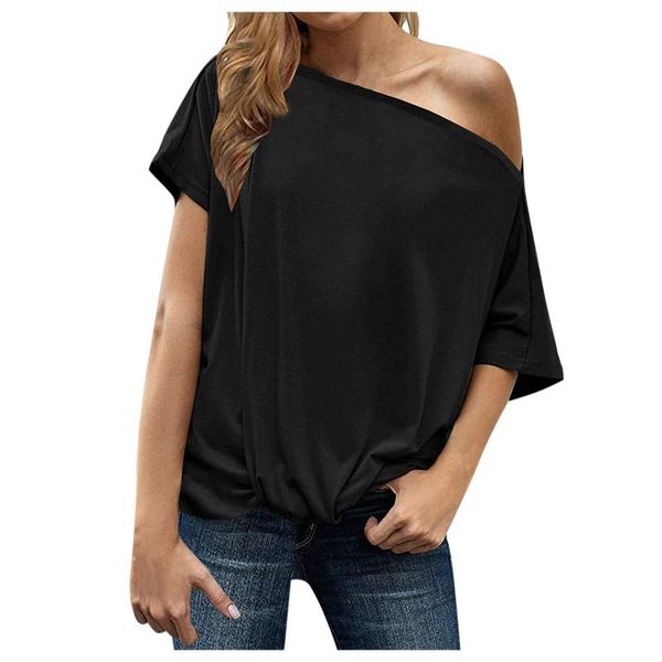 women's t-shirt solid tshirt woman streetwear short sleeve style loose casual slant collar soft women 2021 fashion t-shirts, White
women's t-shirt solid tshirt woman streetwear short sleeve style loose casual slant collar soft women 2021 fashion t-shirts, White