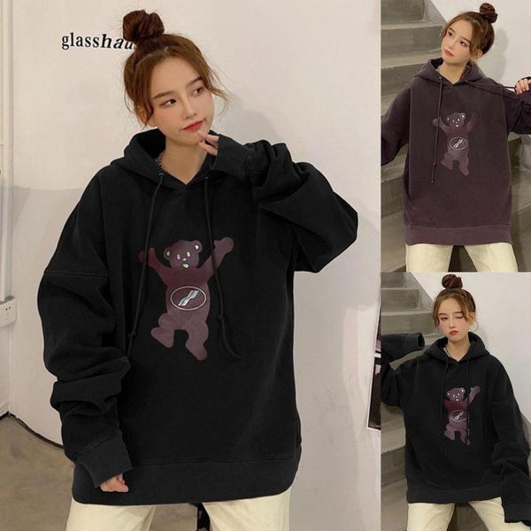 women's hoodies & sweatshirts autumn women oversize long sleeve bear print plush warm hoodie hooded sweatshirt, Black
women's hoodies & sweatshirts autumn women oversize long sleeve bear print plush warm hoodie hooded sweatshirt, Black