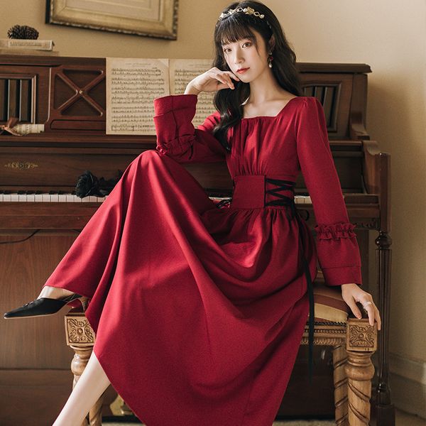 dressed in spring and autumn 2021new female retro french long sleeve square-neck red-style dress as princess gox9, Black;gray
dressed in spring and autumn 2021new female retro french long sleeve square-neck red-style dress as princess gox9, Black;gray
