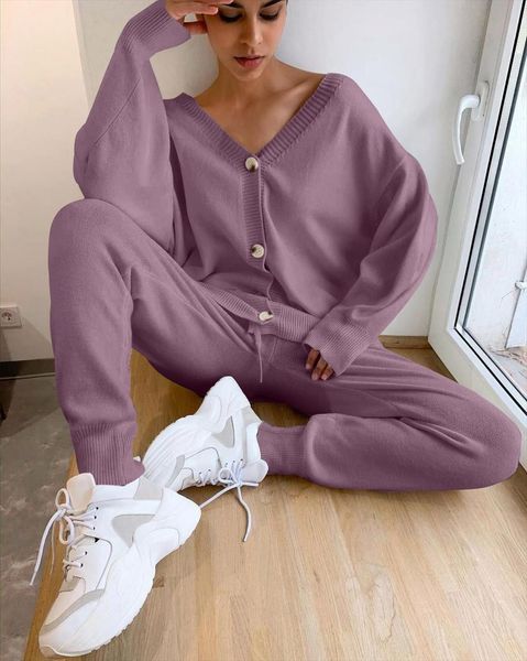 hlbcbg sweaters sets suits womens tracksuits fashion customes v neck cardigans long pants track for winter woman knitted suit, Gray
hlbcbg sweaters sets suits womens tracksuits fashion customes v neck cardigans long pants track for winter woman knitted suit, Gray