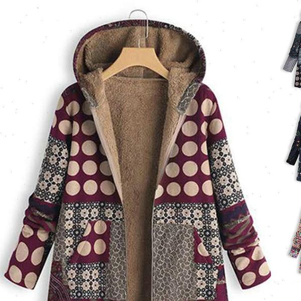 female jacket plush coat womens windbreaker winter warm outwear print hooded pockets vintage oversize coats plus size parkas, Black;brown
female jacket plush coat womens windbreaker winter warm outwear print hooded pockets vintage oversize coats plus size parkas, Black;brown