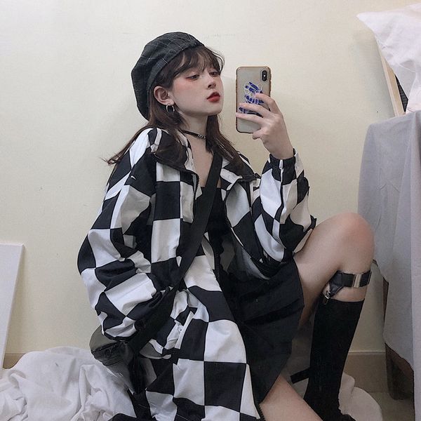 #5658 summer plaid sunscreen jacket women thin harajuku casual streetwear hip hop coat ladies windbreaker ovesize couple clothes, Black;brown
#5658 summer plaid sunscreen jacket women thin harajuku casual streetwear hip hop coat ladies windbreaker ovesize couple clothes, Black;brown