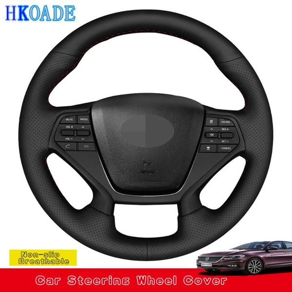 steering wheel covers diy hand-stitched black artificial leather car accessories cover for sonata 9 2021 (4-spoke)
steering wheel covers diy hand-stitched black artificial leather car accessories cover for sonata 9 2021 (4-spoke)